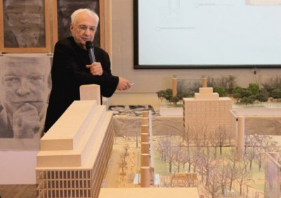 Frank Gehry and proposed Eisenhower memorial. (inhabitat.com)