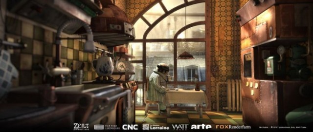 Mr. Hublot sits at his window overlooking the future of Paris.