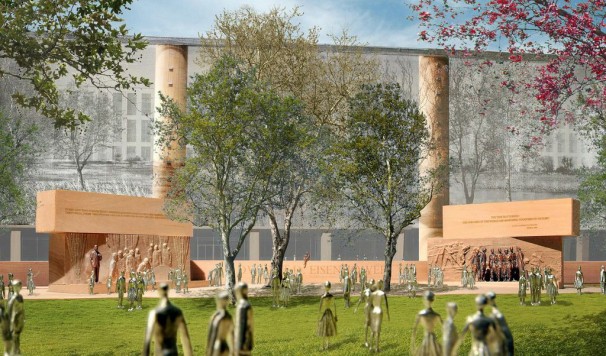 Sculptural core of Frank Gehry's proposed Eisenhower memorial, in Washington. (Eisenhower Memorial Commission)
