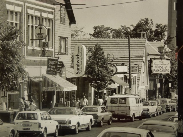 Thayer Street in the 1970s. Look, ma! No SUVs!