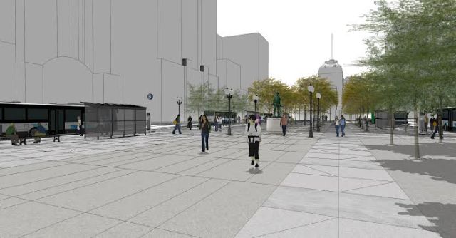 Latest design for Kennedy Plaza, in downtown Providence. (Journal archives)