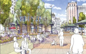 Rendering of Union Studios design of Kennedy Plaza.