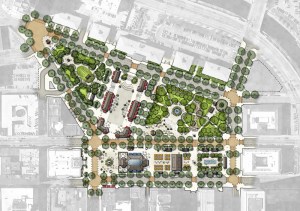 Plan of Union Studio's design of Kennedy Plaza.