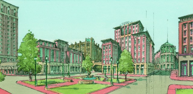 Proposal for Emmett Square, in Providence. (DPZ)