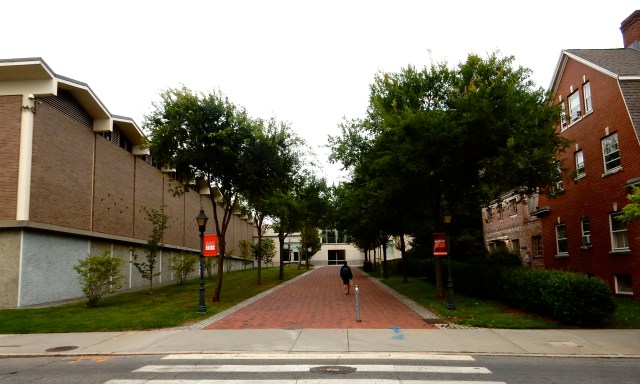 Prince Laboratory, part of Brown University's School of Engineering, is at left.