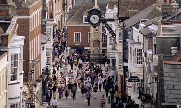 High Street, Winchester, southwest of London.