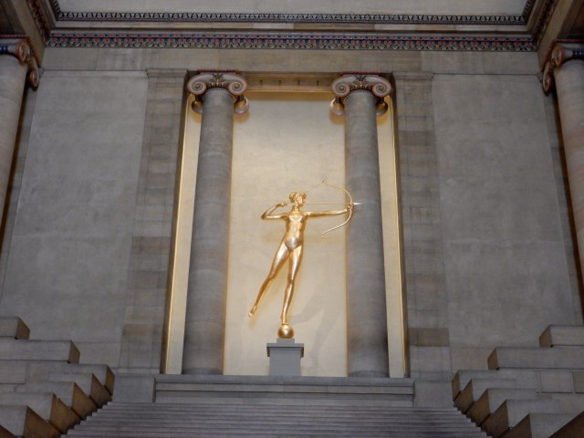 The Goddess Diana ("The Huntress), symbol of the ICAA, at the Philadelphia Museum of Art. (All photos by David Brussat)