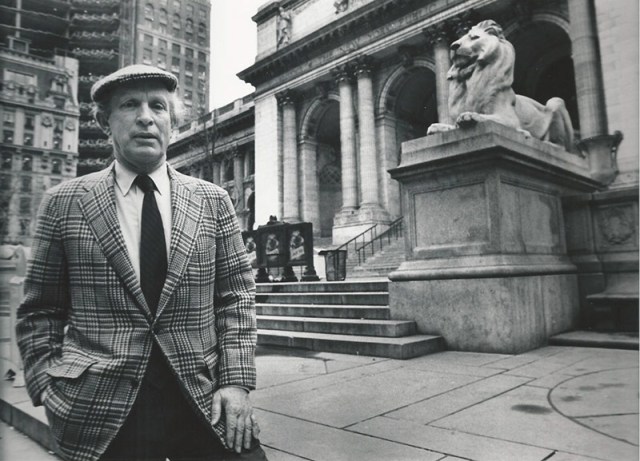 Henry Hope Reed before the New York Public Library, circa 1960. (archpaper.com)