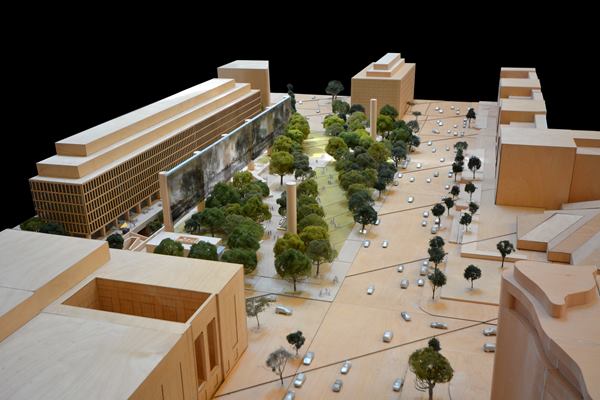 Latest rendition of Frank Gehry design for Eisenhower memorial, minus two small