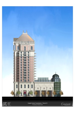 Proposed design for Parcel 12 hotel, from 2006, by the Carpionato Group.