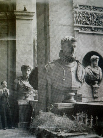 Henry Hope Reed as a young man examining classical sculpture. (Courtesy of Andrew Reed)