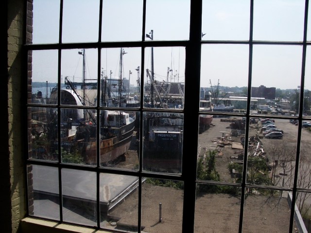 View south from inside Conley's Wharf, circa 2005. (Photo by David Brussat)