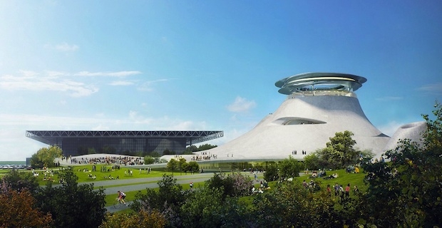 Proposed design by MAD architects for Lucas museum in Chicago. (Crain's)