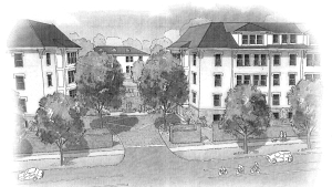 Earlier proposal for apartment complex. (City Planning)