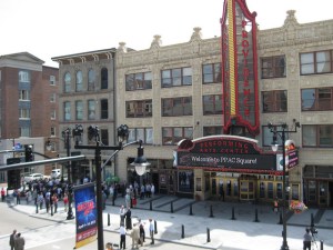 Period lamppost on Weybosset Street, across from PPAC. (gcpvd.org)