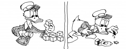 "The form language of nature is not mechanical in the 'modern' sense." (Carl Barks, 1948, redrawn by Nikos Salingaros)