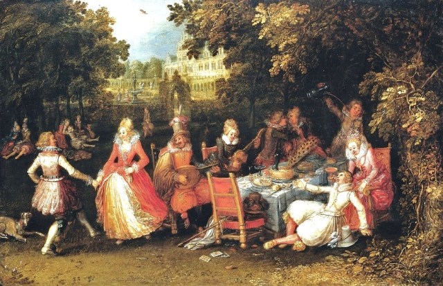 "Outdoor Garden Party" (1610), by David Vinckboons. (bjws.blogspot.com)