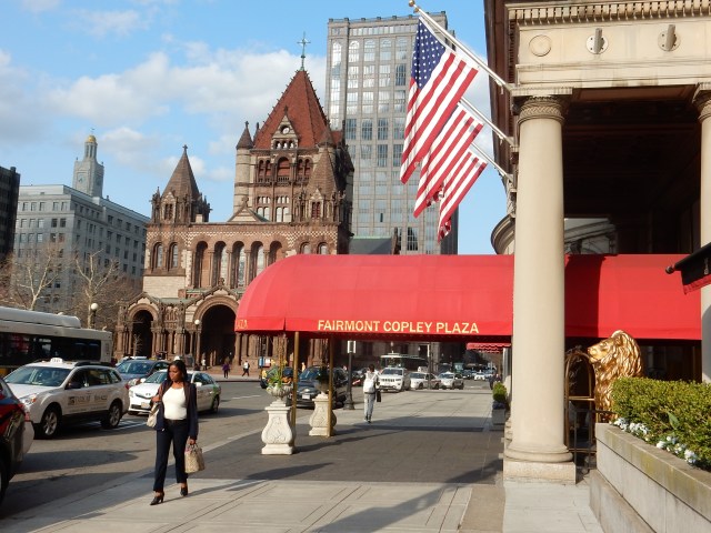The scene near the Copley Plaza as you turn the corner of Dartmouth, wandering toward Trinity and onto Boyleston.