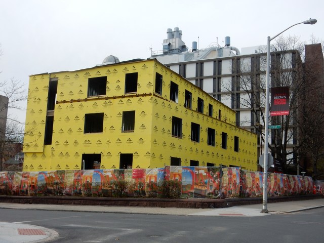 Brown's Applied Math Building under consttruciton this afternoon. (Photo by David Brussat)