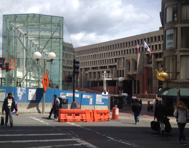 New T station entrance at Government Station.