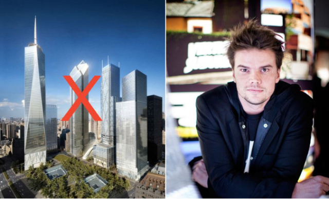 Norman Foster's 2 WTC design, left; Bjarke Ingels of BIG, right. (6sqft.com)