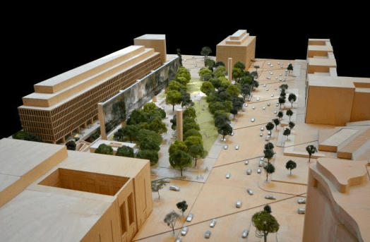 Latest version of Gehry memorial for Eisenhower, with two small