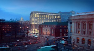 Evening view of the St. Florian proposal.