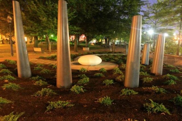 Rhode Island Holocaust Memorial in the evening after its dedication on Wednesday. (Bob Thayer/Journal)
