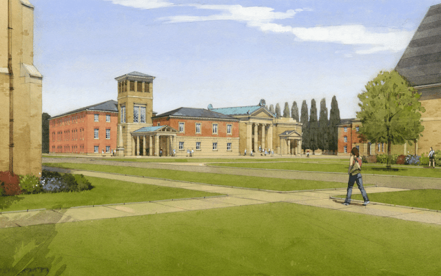 Rendering of the planned new School of Architecture building at Notre Dame. (johnsimpsonarchitects.com)