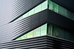 Granoff Center's frightful accordion facade. (David Brussat)