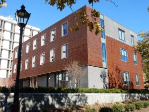 Math Building facing lawn (to come) and George Street. (David Brussat)